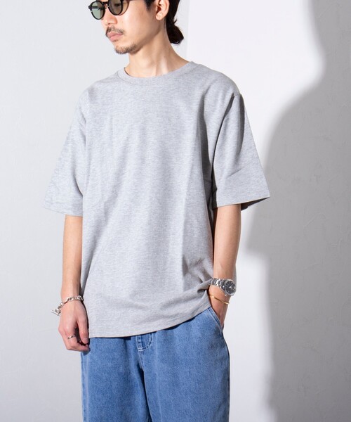 GLOSTER(グロスター)の「【限定展開】【GLOSTER/グロスター】パイルクルーネックTシャツ (無地/ボーダー)(Tシャツ/カットソー・メンズ・ネイビー/グレー/ホワイト系その他/ブルー系その他・M/L/XL)」の21枚目の写真