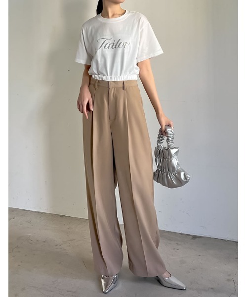 Re:EDIT（リエディ）の「[着た瞬間ひんやり][接触冷感][UVカット]スパンコール筆記体ロゴTシャツ（Tシャツ/カットソー・レディース・チャコールグレー/ブラック/ホワイト・MEDIUM/LARGE）」の16枚目の写真