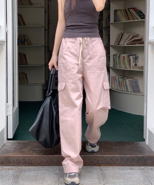 FREE STYLISTS(フリー スタイリスト)の「YUGA_YGMC イージーウエスト カーゴパンツ(カーゴパンツ・レディース・ベビーピンク/カーキ/ホワイト/グレー・L/M/S)」の13枚目の写真