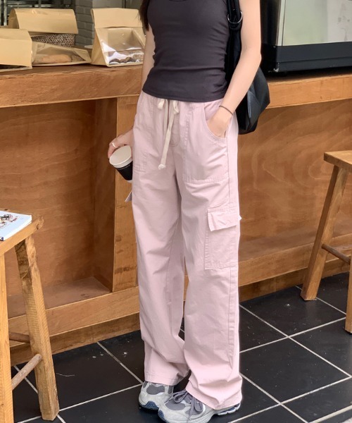 FREE STYLISTS(フリー スタイリスト)の「YUGA_YGMC イージーウエスト カーゴパンツ(カーゴパンツ・レディース・ベビーピンク/カーキ/ホワイト/グレー・L/M/S)」の14枚目の写真