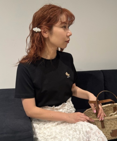 LILY BROWN（リリーブラウン）の「【ZOZO限定カラー】リラックスLily BearＴシャツ（Tシャツ/カットソー・レディース・ホワイト/ピンク/モカ/ネイビー/イエロー/ブルー/ブラック・FREE）」の3枚目の写真