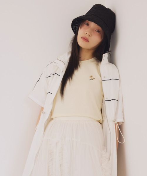 LILY BROWN（リリーブラウン）の「【ZOZO限定カラー】リラックスLily BearＴシャツ（Tシャツ/カットソー・レディース・ホワイト/ピンク/モカ/ネイビー/イエロー/ブルー/ブラック・FREE）」の12枚目の写真