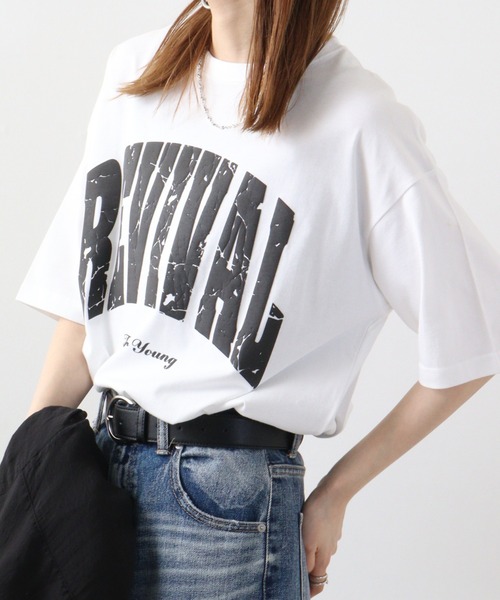 RGY(アールジーワイ)の「RGY REVIVAL 発泡PT ビッグシルエットTシャツ(Tシャツ/カットソー・メンズ・ブラック/ホワイト/ネイビー・L/M)」の1枚目の写真