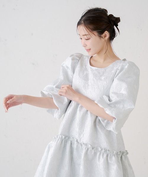 qumerry. フクレジャガードバックリボンワンピースキュメリ qumerry.（キュメリ）の「フクレジャガードバックリボン
