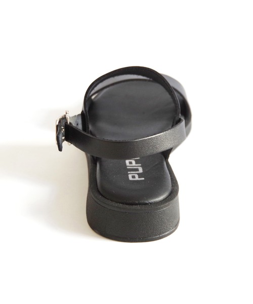 PUPE（プーペ）の「PUPE（プーペ） / ダブルベルト バックストラップレザーサンダル  230421-P（サンダル・レディース・ブラック/ブラウン・38/37/35/39/36）」の9枚目の写真