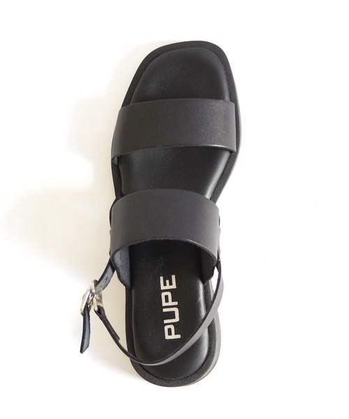PUPE（プーペ）の「PUPE（プーペ） / ダブルベルト バックストラップレザーサンダル  230421-P（サンダル・レディース・ブラック/ブラウン・38/37/35/39/36）」の10枚目の写真