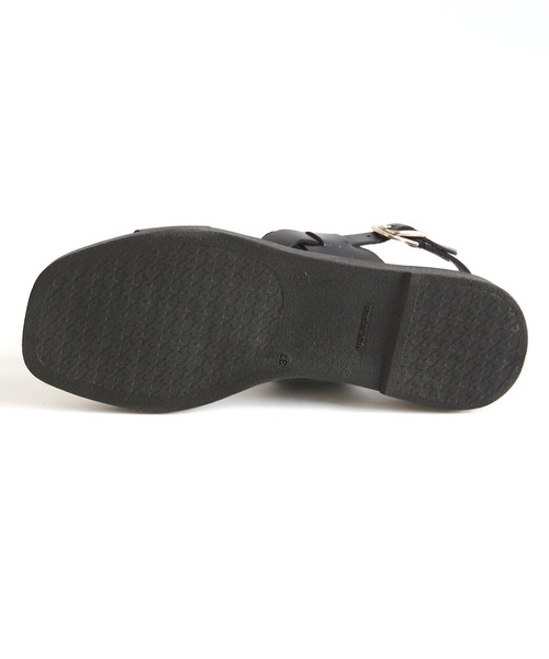 PUPE（プーペ）の「PUPE（プーペ） / ダブルベルト バックストラップレザーサンダル  230421-P（サンダル・レディース・ブラック/ブラウン・38/37/35/39/36）」の3枚目の写真