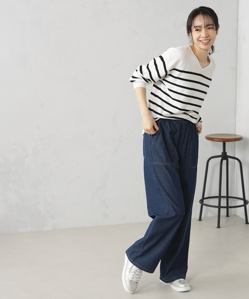 FOUND GOOD（ファウンドグッド）の「Easyベイカーパンツ（その他パンツ・レディース・ブルー系5/アイボリー/ネイビー/グレー系8・S/M/L）」の3枚目の写真