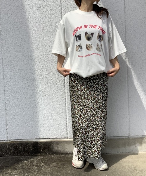 Salong hameu（サロン ハミュー）の「別注カラー キャット・ドッグ アニマルフォトプリント バックプリント半袖Tシャツ メンズ レディース ユニセックス/ネコ/イヌ（Tシャツ/カットソー・レディース・ホワイト系その他/ピンク/ブラック/オフホワイト/ネイビー/ブラック系その他/ホワイト系その他2・M/L）」の9枚目の写真