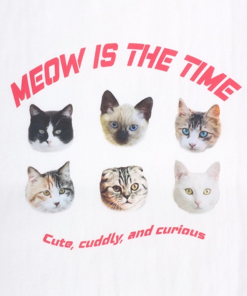 Salong hameu（サロン ハミュー）の「別注カラー キャット・ドッグ アニマルフォトプリント バックプリント半袖Tシャツ メンズ レディース ユニセックス/ネコ/イヌ（Tシャツ/カットソー・レディース・ホワイト系その他/ピンク/ブラック/オフホワイト/ネイビー/ブラック系その他/ホワイト系その他2・M/L）」の13枚目の写真