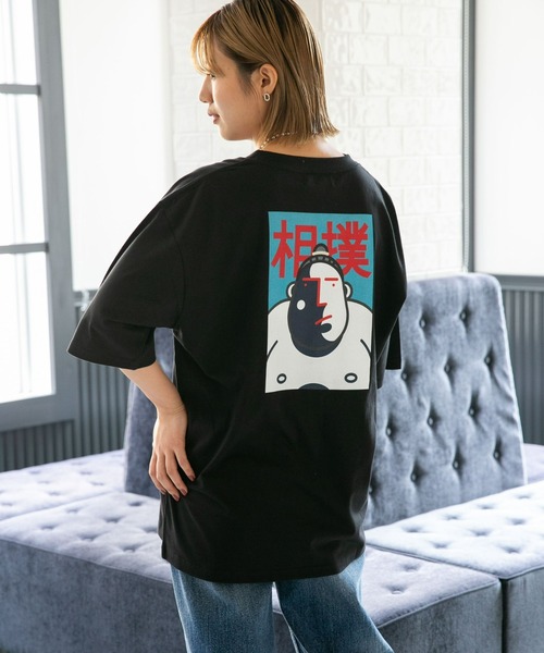NANO universe(ナノユニバース)の「Eiji×nano・universeプリント 黒Tシャツ半袖(Tシャツ/カットソー・メンズ・ブラック系その他/ブラック系その他5/ブラック系その他3/ブラック系その他2/ブラック系その他4・S/M/L/XL)」の2枚目の写真