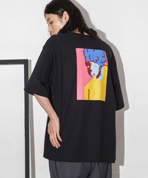 Eiji×nano・universeプリント 黒Tシャツ半袖