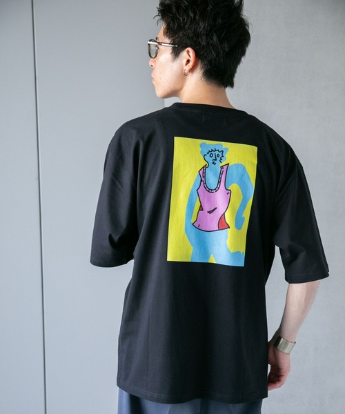NANO universe(ナノユニバース)の「Eiji×nano・universeプリント 黒Tシャツ半袖(Tシャツ/カットソー・メンズ・ブラック系その他/ブラック系その他5/ブラック系その他3/ブラック系その他2/ブラック系その他4・S/M/L/XL)」の4枚目の写真