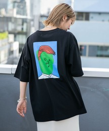 Eiji×nano・universeプリント 黒Tシャツ半袖