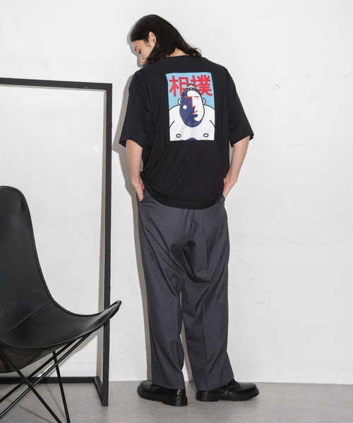 NANO universe(ナノユニバース)の「Eiji×nano・universeプリント 黒Tシャツ半袖(Tシャツ/カットソー・メンズ・ブラック系その他/ブラック系その他5/ブラック系その他3/ブラック系その他2/ブラック系その他4・S/M/L/XL)」の22枚目の写真