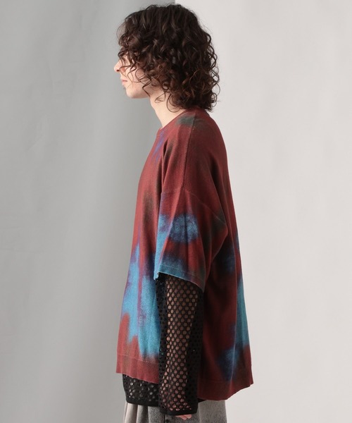 HARE（ハレ）の「ブラープリントニットプルオーバー(HARE)（ニット/セーター・メンズ・ブラック/レッド・FREE）」の9枚目の写真