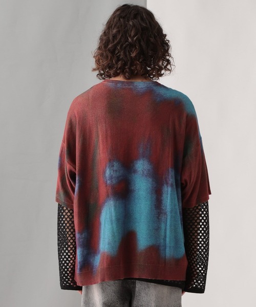 HARE（ハレ）の「ブラープリントニットプルオーバー(HARE)（ニット/セーター・メンズ・ブラック/レッド・FREE）」の10枚目の写真