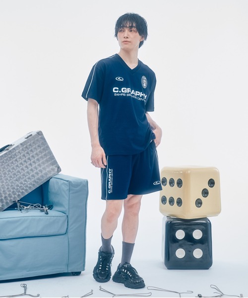 【 codegraphy 】24H スポーツ 長袖 ジャージ Tシャツ 日本限定商品】 24H TRACK OVER FIT V-NECK Tee(Tシャツ