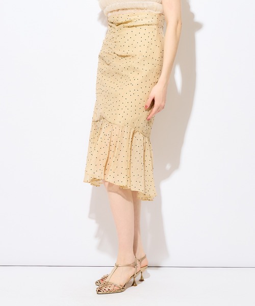 ME COUTURE(ミークチュール)の「フロッキードットレディスカート(スカート・レディース・ベージュ/アイボリー・0/1)」の10枚目の写真