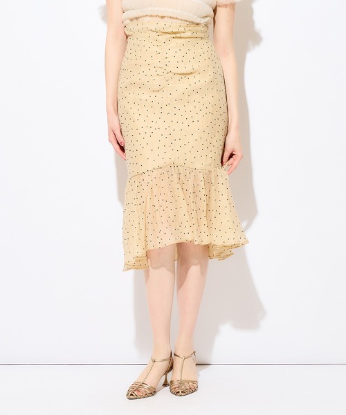 ME COUTURE(ミークチュール)の「フロッキードットレディスカート(スカート・レディース・ベージュ/アイボリー・0/1)」の12枚目の写真
