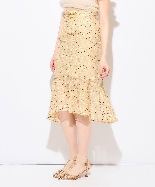 ME COUTURE(ミークチュール)の「フロッキードットレディスカート(スカート・レディース・ベージュ/アイボリー・0/1)」の13枚目の写真