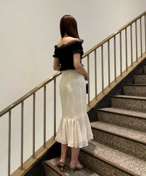 ME COUTURE(ミークチュール)の「フロッキードットレディスカート(スカート・レディース・ベージュ/アイボリー・0/1)」の21枚目の写真