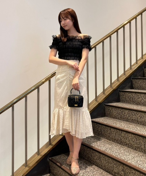 ME COUTURE(ミークチュール)の「フロッキードットレディスカート(スカート・レディース・ベージュ/アイボリー・0/1)」の20枚目の写真