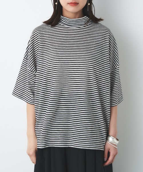 Libra Cue（リブラ キュー）の「シアーボーダープルオーバー（Tシャツ/カットソー・レディース・ベージュ/ホワイト/ブラック・FREE）」の14枚目の写真