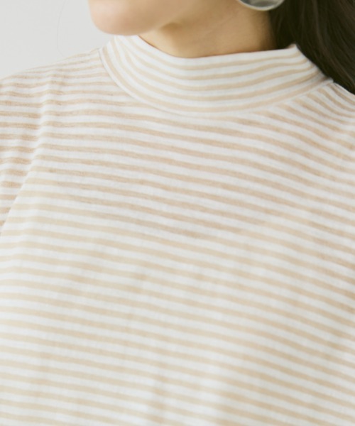 Libra Cue（リブラ キュー）の「シアーボーダープルオーバー（Tシャツ/カットソー・レディース・ベージュ/ホワイト/ブラック・FREE）」の20枚目の写真