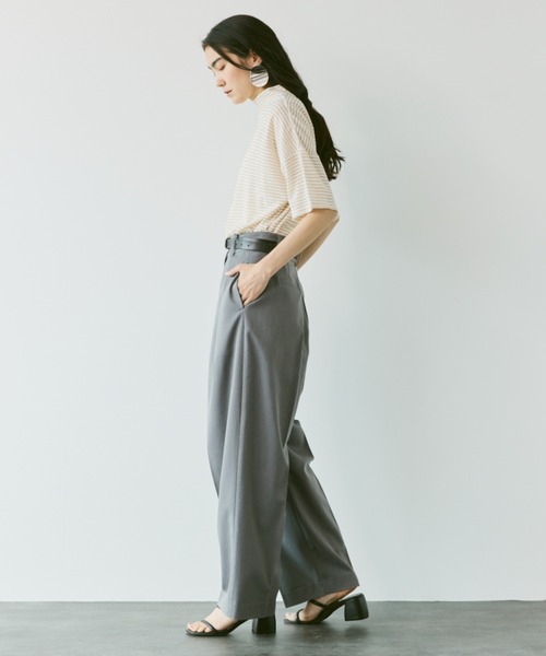 Libra Cue（リブラ キュー）の「シアーボーダープルオーバー（Tシャツ/カットソー・レディース・ベージュ/ホワイト/ブラック・FREE）」の19枚目の写真