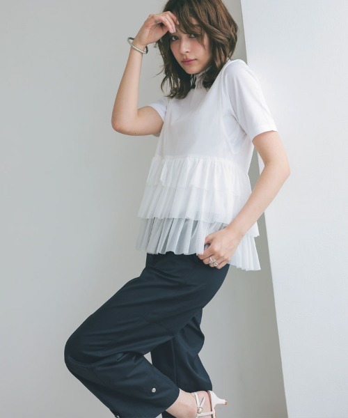 DONOBAN（ドノバン）の「裾ボタン2WAYパンツ（その他パンツ・レディース・ベージュ/ネイビー/ホワイト・SHORT/LONG）」の21枚目の写真