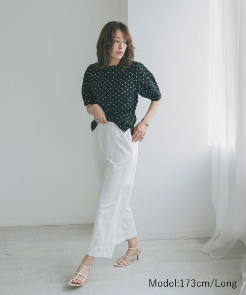 DONOBAN（ドノバン）の「裾ボタン2WAYパンツ（その他パンツ・レディース・ベージュ/ネイビー/ホワイト・SHORT/LONG）」の5枚目の写真
