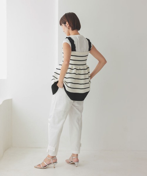 DONOBAN（ドノバン）の「裾ボタン2WAYパンツ（その他パンツ・レディース・ベージュ/ネイビー/ホワイト・SHORT/LONG）」の12枚目の写真