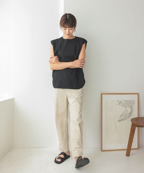 DONOBAN（ドノバン）の「裾ボタン2WAYパンツ（その他パンツ・レディース・ベージュ/ネイビー/ホワイト・SHORT/LONG）」の14枚目の写真