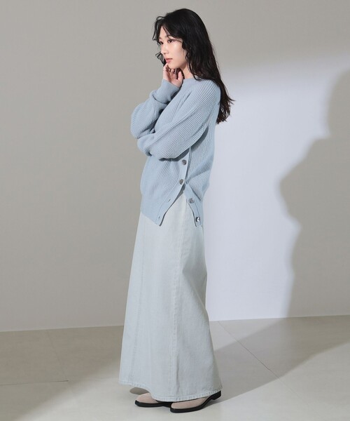 【セール】SLOANE / 3ゲージ 畦編み サイドボタン ニット（ニット/セーター）｜SLOANE（スローン）