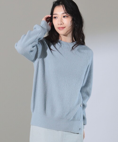 SLOANE（スローン）の「SLOANE / 3ゲージ 畦編み サイドボタン ニット