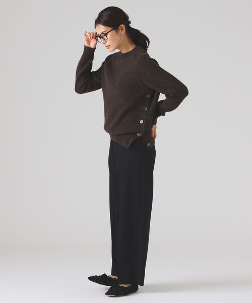 【セール】SLOANE / 3ゲージ 畦編み サイドボタン ニット（ニット/セーター）｜SLOANE（スローン）