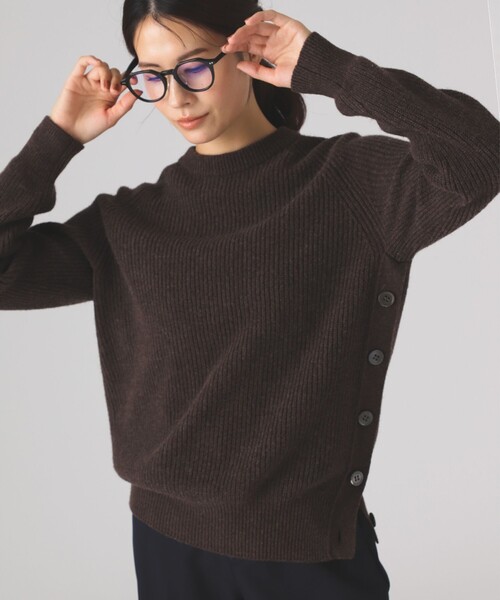 【セール】SLOANE / 3ゲージ 畦編み サイドボタン ニット（ニット/セーター）｜SLOANE（スローン）