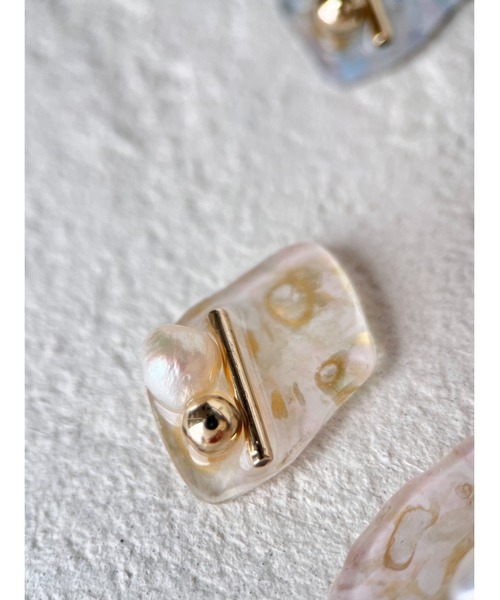 tone(トーン)の「【chez vous】Ink art pearl イヤリング(MA)(イヤリング・レディース・ホワイト系その他/パープル系その他/イエロー系その他・FREE)」の13枚目の写真