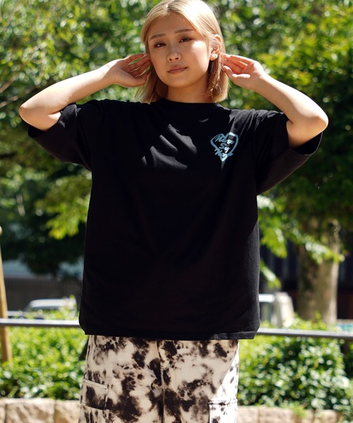 tシャツ LETTERING LOGO OVERSIZED TEE レディース メンズ セール】【unisex】スプレー風 ハートロゴ プリントTシャツ