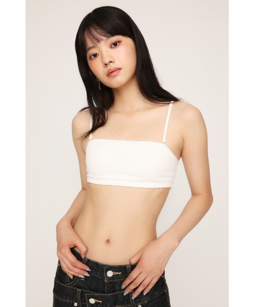 SLY（スライ）の「【カップ付き】PAD IN BRA TOP パッド イン ブラトップ（キャミソール・レディース・ホワイト/ブラック・FREE）」の5枚目の写真