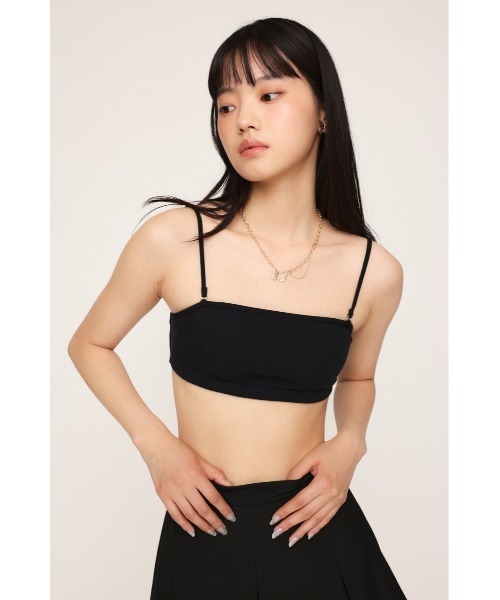 SLY（スライ）の「【カップ付き】PAD IN BRA TOP パッド イン ブラトップ（キャミソール・レディース・ホワイト/ブラック・FREE）」の14枚目の写真