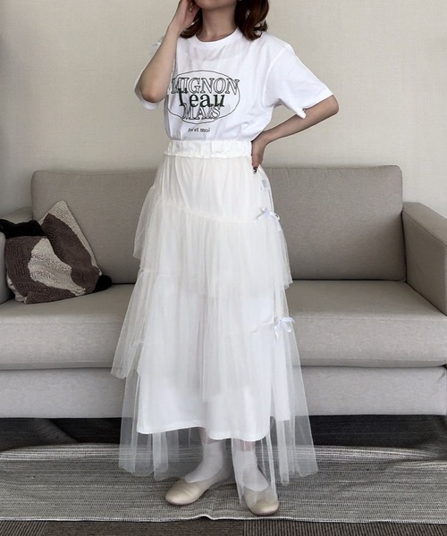 cuorequal(クオレコール)の「スポーティー半袖Tシャツ(Tシャツ/カットソー・レディース・ホワイト・MEDIUM/LARGE)」の6枚目の写真