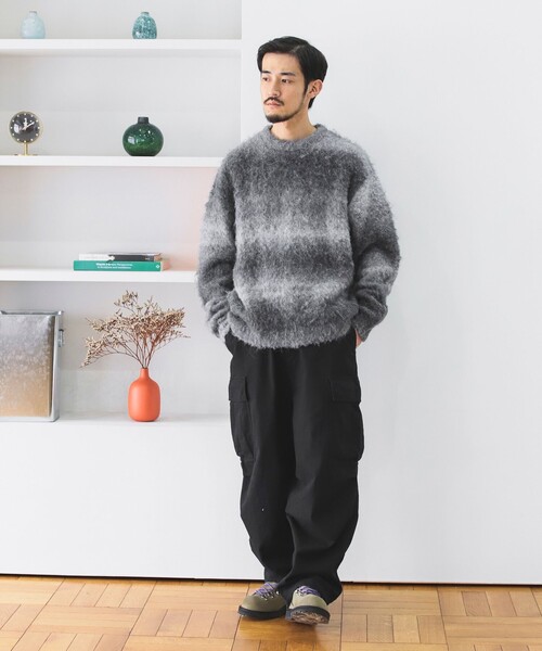 B:MING by BEAMS（ビーミングバイビームス）の「3ゲージ グラデーション ニット（ニット/セーター・メンズ・オリーブ/グレー/ネイビー・LARGE/MEDIUM/SMALL/X-LARGE）」の20枚目の写真