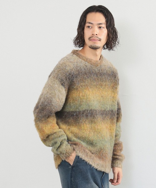 B:MING by BEAMS（ビーミングバイビームス）の「3ゲージ グラデーション ニット（ニット/セーター・メンズ・オリーブ/グレー/ネイビー・LARGE/MEDIUM/SMALL/X-LARGE）」の10枚目の写真