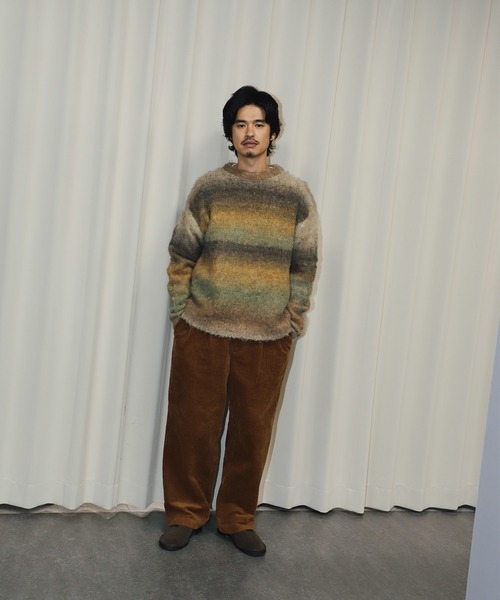 B:MING by BEAMS（ビーミングバイビームス）の「3ゲージ グラデーション ニット（ニット/セーター・メンズ・オリーブ/グレー/ネイビー・LARGE/MEDIUM/SMALL/X-LARGE）」の16枚目の写真