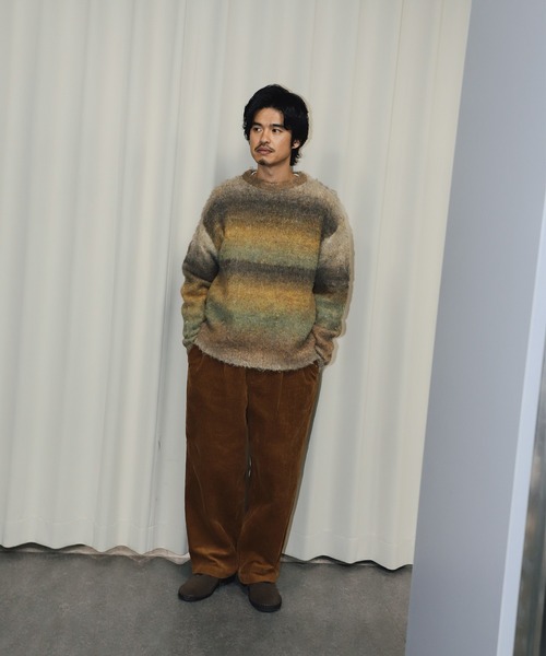 B:MING by BEAMS（ビーミングバイビームス）の「3ゲージ グラデーション ニット（ニット/セーター・メンズ・オリーブ/グレー/ネイビー・LARGE/MEDIUM/SMALL/X-LARGE）」の17枚目の写真