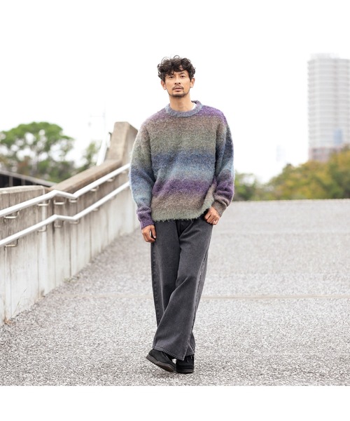 B:MING by BEAMS（ビーミングバイビームス）の「3ゲージ グラデーション ニット（ニット/セーター・メンズ・オリーブ/グレー/ネイビー・LARGE/MEDIUM/SMALL/X-LARGE）」の14枚目の写真