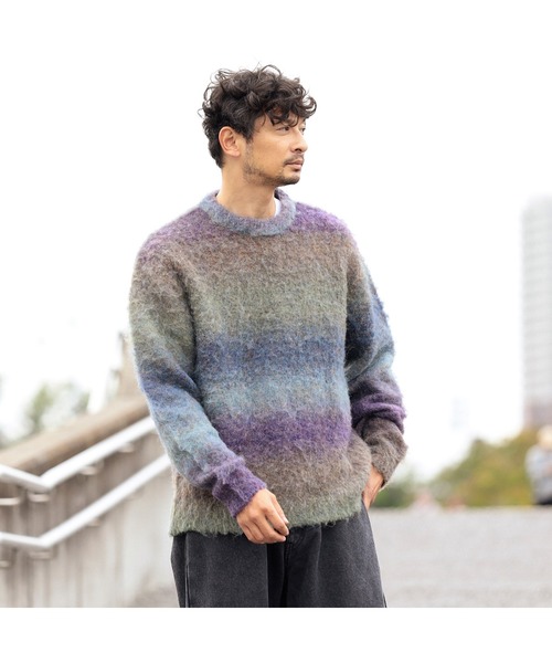 B:MING by BEAMS（ビーミングバイビームス）の「3ゲージ グラデーション ニット（ニット/セーター・メンズ・オリーブ/グレー/ネイビー・LARGE/MEDIUM/SMALL/X-LARGE）」の15枚目の写真