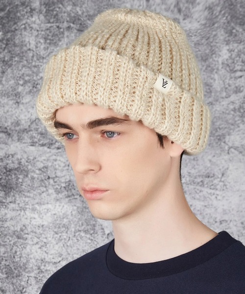 ROOPTOKYO（ループトウキョウ）の「VARZAR/バザール monogram label rung beanie ビーニー（ニットキャップ/ビーニー・メンズ・ブラック/アイボリー/グレー・FREE）」の4枚目の写真